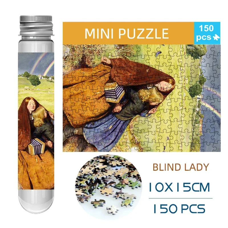 150 Stuks Mini Reageerbuis Puzzel Blinde Vrouw Beroemde Schilderij Grappig Educatief Spel Muur Display Verjaardagsfestivalgeschenken