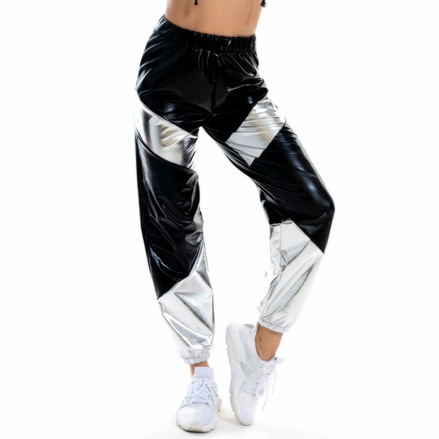 Outdoor Crotch Sex Pants Women Laser Bronzing Trousers, Nightclub Club Sexy Exotic Hotpants Halloween Hip Hop Casual Streetwear
