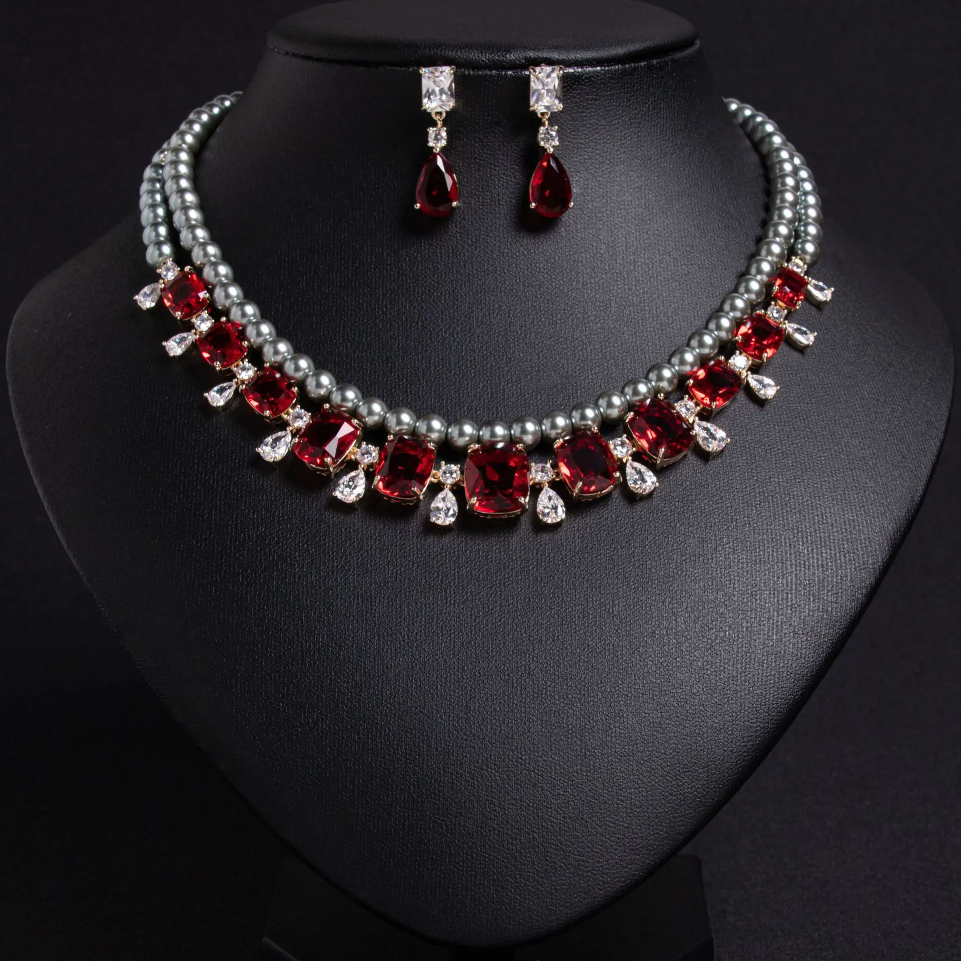 

Baroque pearl diamond drop pendant necklace fashion niche design feeling neck chain collarbone chain temperament item decoration