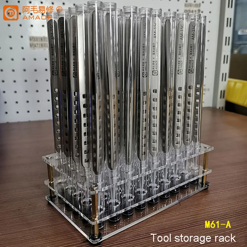 Amaoe M61 A B C D Screwdriver Tweezers Storage Rack Pliers Electronic Component Container PVC Tool Box for Phone Repair
