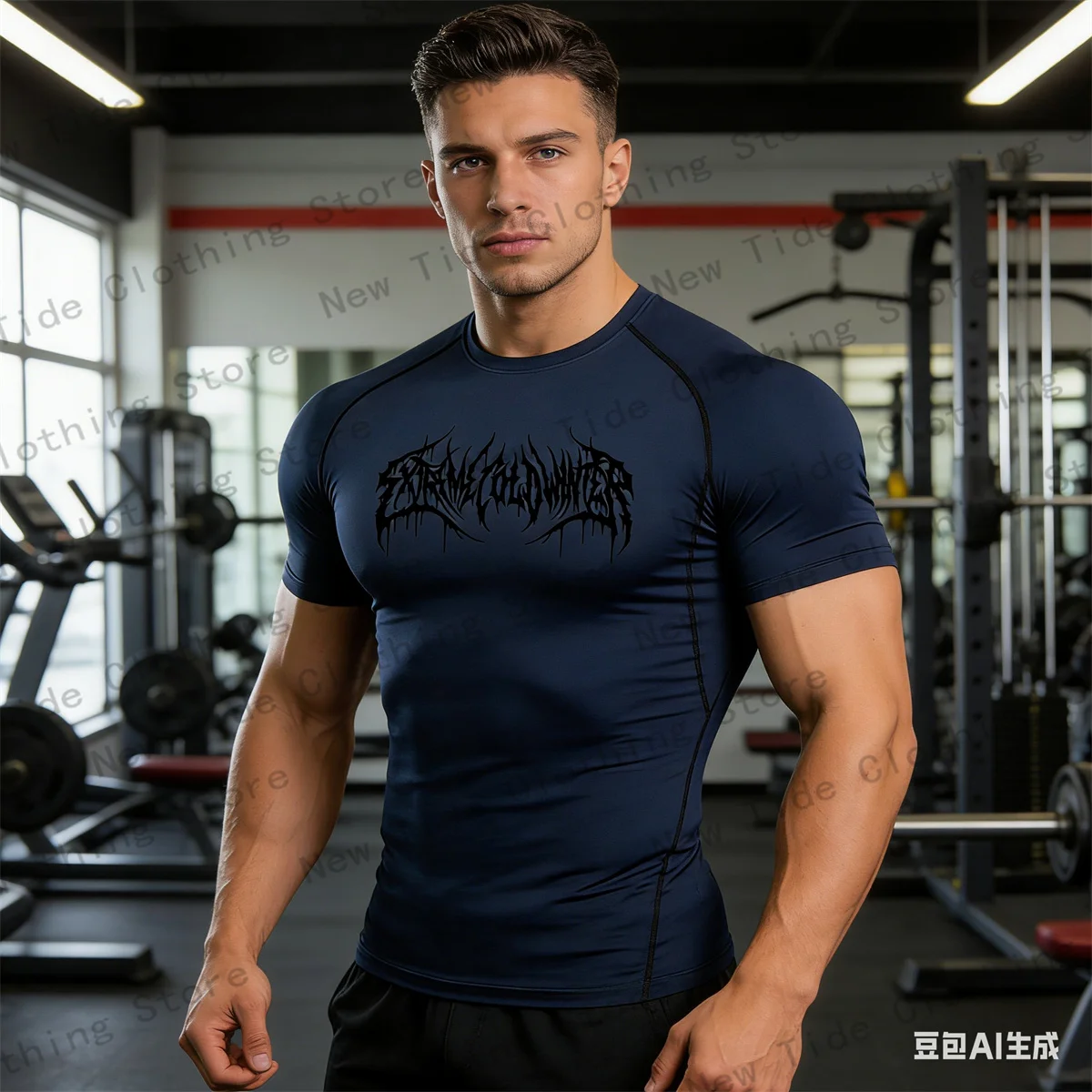 

Летняя компрессионная футболка с коротким рукавом для мужчин, спортивная футболка для фитнеса, быстросохнущая футболка для бега, тренировок в спортзале, бодибилдинга