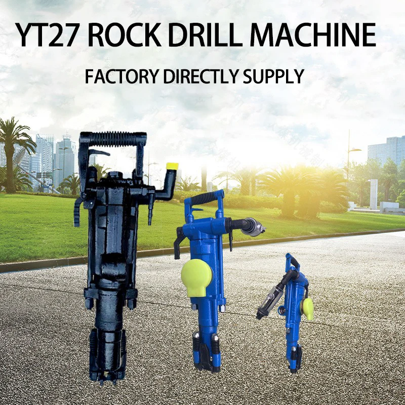 

Portable YT27 Rock Drill Hand Held Pneumatic Demolition Air Compressor Jack Hammer High Efficiency Pneumatic Hand Rock Drill
