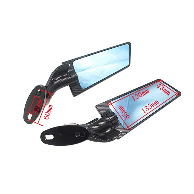 Motorcycle CNC aluminum Rearview Mirrors Wind Wing Adjustable Rotating Side MirrorsFor KAWASAKI ZX12R ZX14R ZZR1400 TR1400