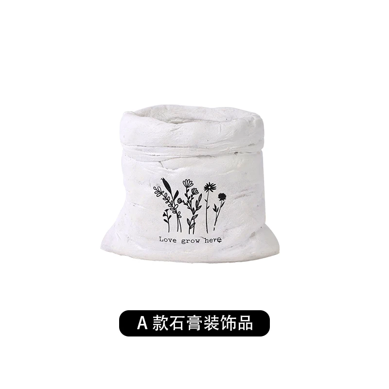 

Luxury Resin Flower Pots, Grain Bag Shape, White, for Home Garden Balcony Decoration