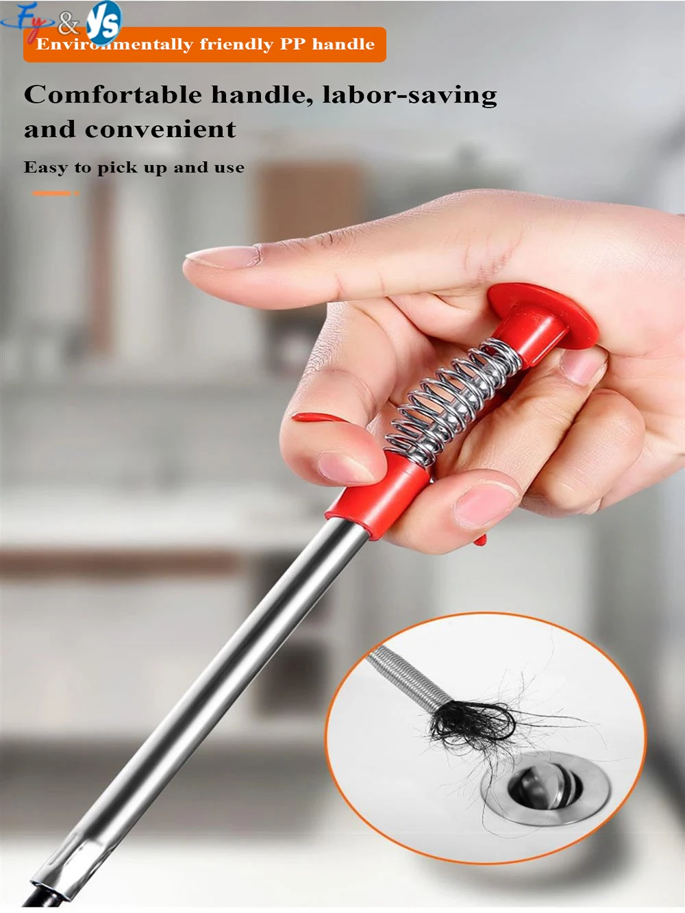 Spring Pipe Unclogging Tool Drain Cleaner Stick Clog Remover Sewer Dredge Clip for Kitchen Bathroom Sink 60cm 90cm 160cm