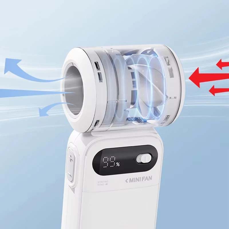 

Low Noise Mini Handheld Turbo Jet Fan, 100 Speed Settings,LED Display HOT SALE