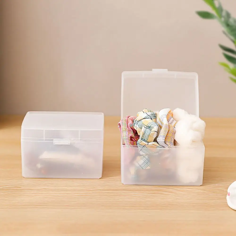 With Cover Frosted Storage Box Multifunctional Dustproof Storage Cube Plastic Large Capacity Stationery Organizer Desktop