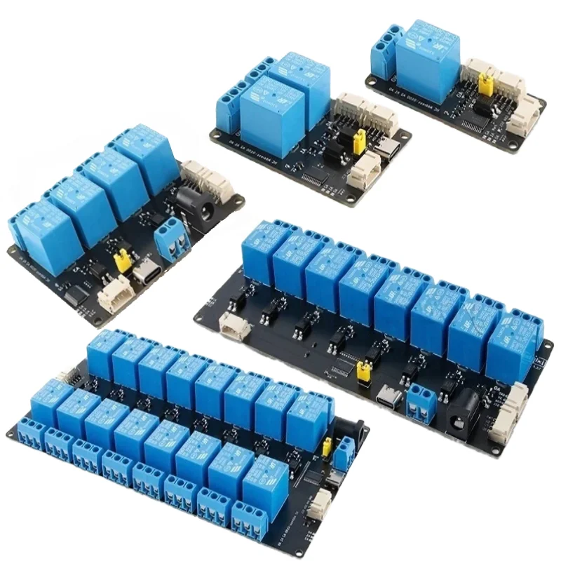 XL9535 1 2 4 8 16 Way Channel Expansion Relay Module IIC I2C Communication 5V Power Supply Optocoupler Isolation Board