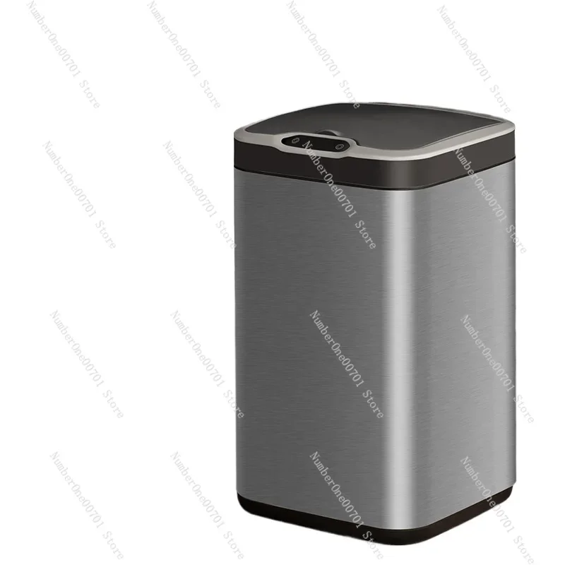 Intelligent induction trash can household bathroom with lid toilet bedroom kitchen living room light luxury tube