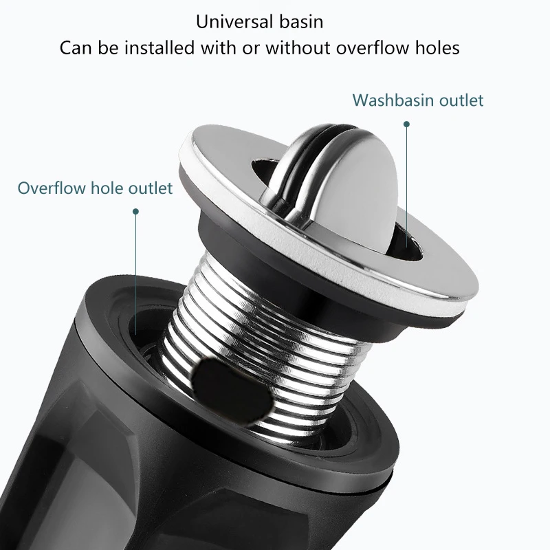 수납형 싱크 배수 솔루션; 악취 방지 기능; 플립 탑 디자인; 욕실 배수구 막힘 방지.