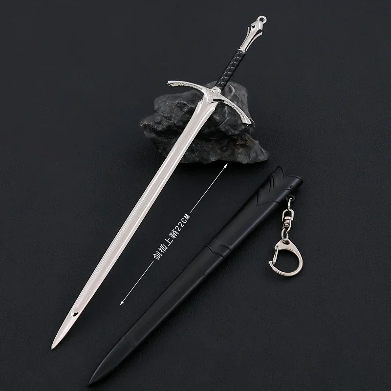 22cm Movies TV Weapon Gandalf Glamdring Medieval Sword Knife Melee Metal Material Model Samurai Sword Gifts Toys Game Boys