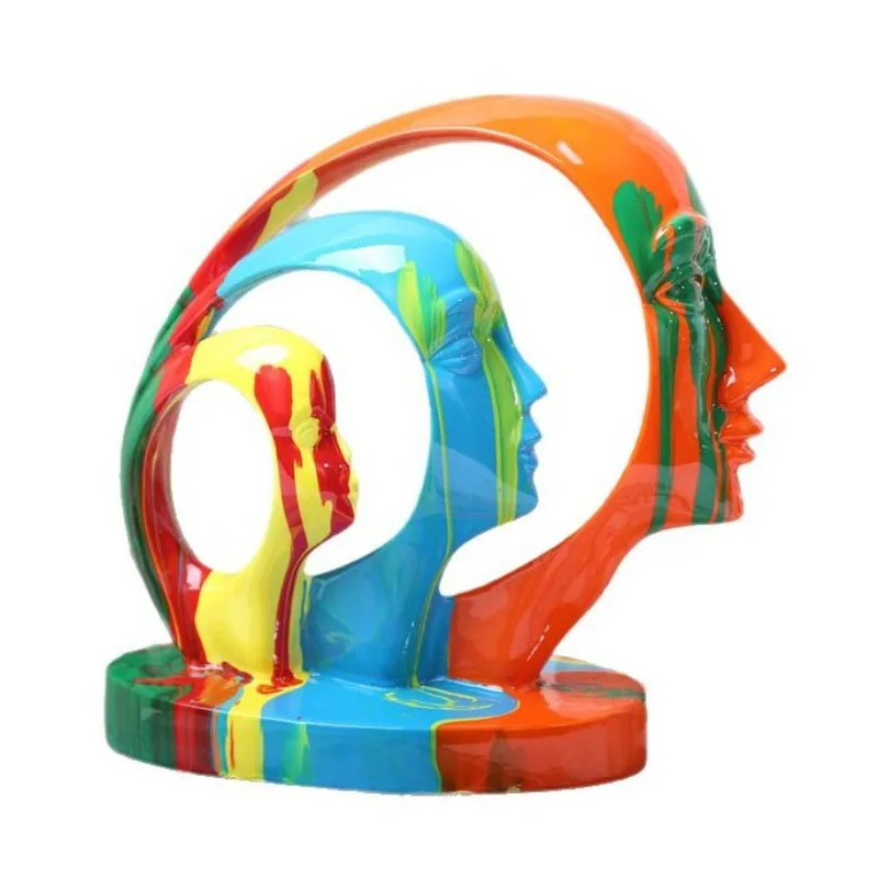 

Creative art colorful dancer resin ornament modern simplicity high sense abstract home crafts decorative gifts