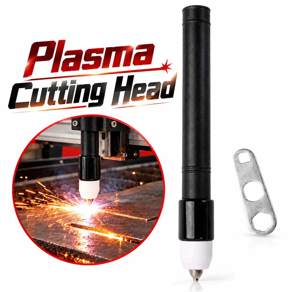 P80 Plasma Cutter Torch Straight Handle Straight Shank Plasma Cutting Gun Metal Rubber Black Arc Welding Torch Body