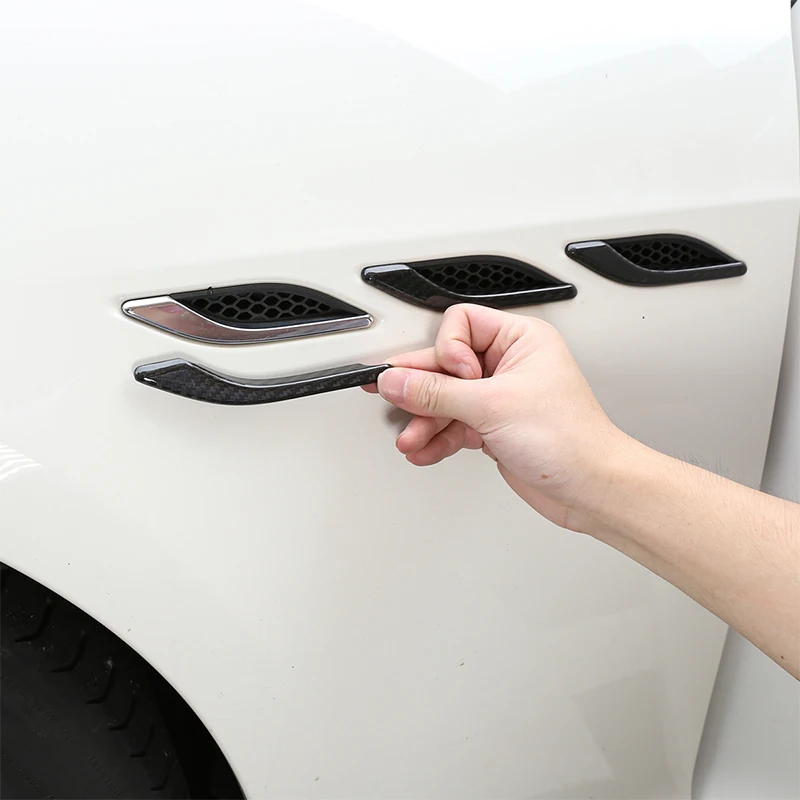 

6 Pcs Exterior Details Real Carbon Fiber Leaf Board Sticker Real Carbon Fiber Set for Maserati Ghibli 2014-2021 Car Accessories