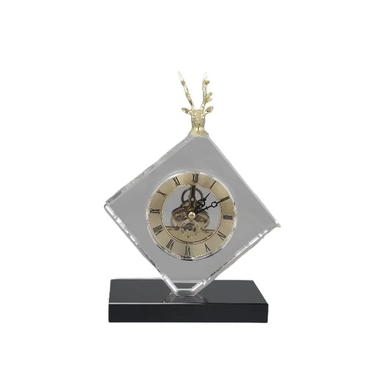 Modern Simple High-end Crystal Transparent Mechanical Core Watch Ornament for Living Room Entrance Hotel Soft Home Decoration