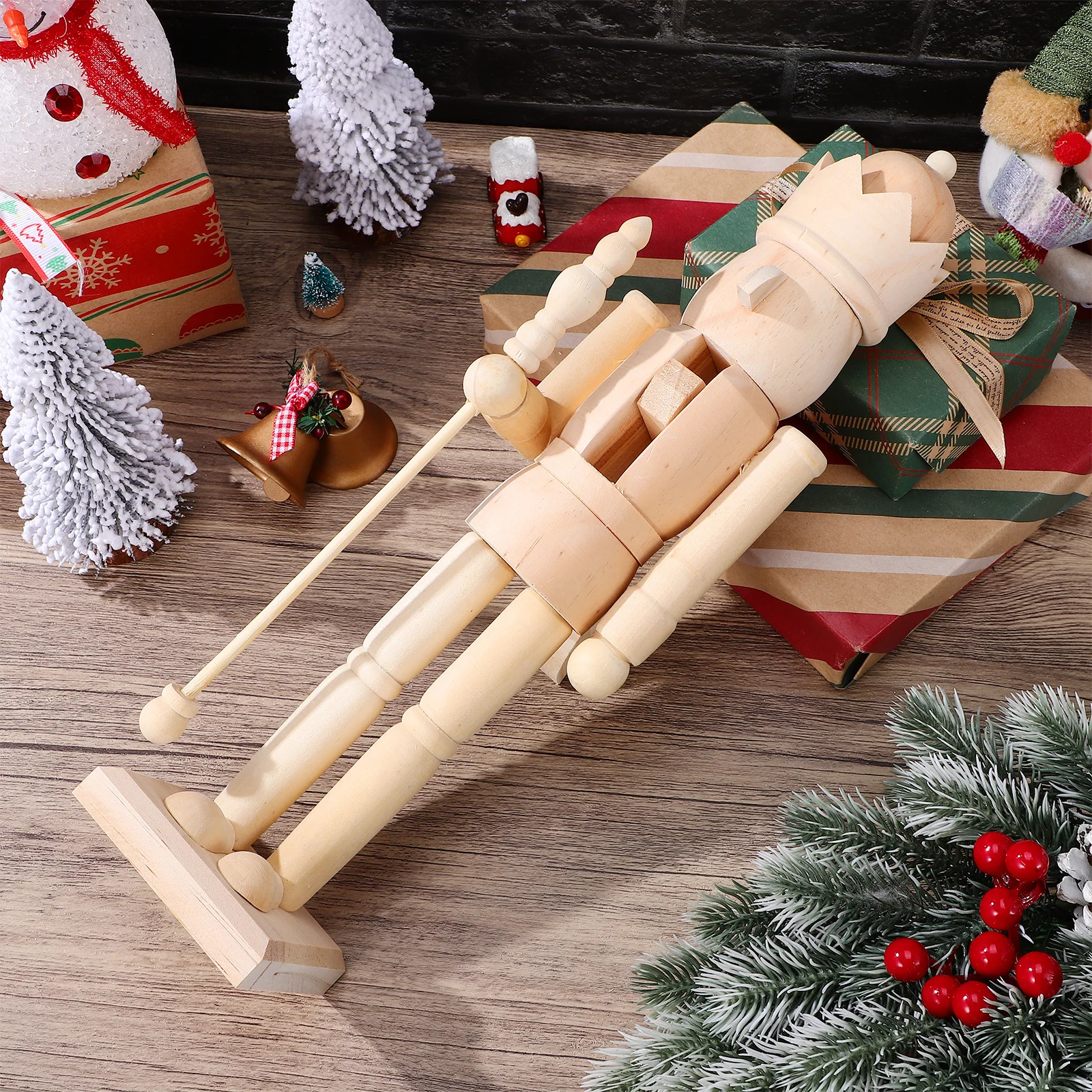 

Nutcracker Ornament Handmade Figures Decor Large DIY Craft Blank Puppet Decoration