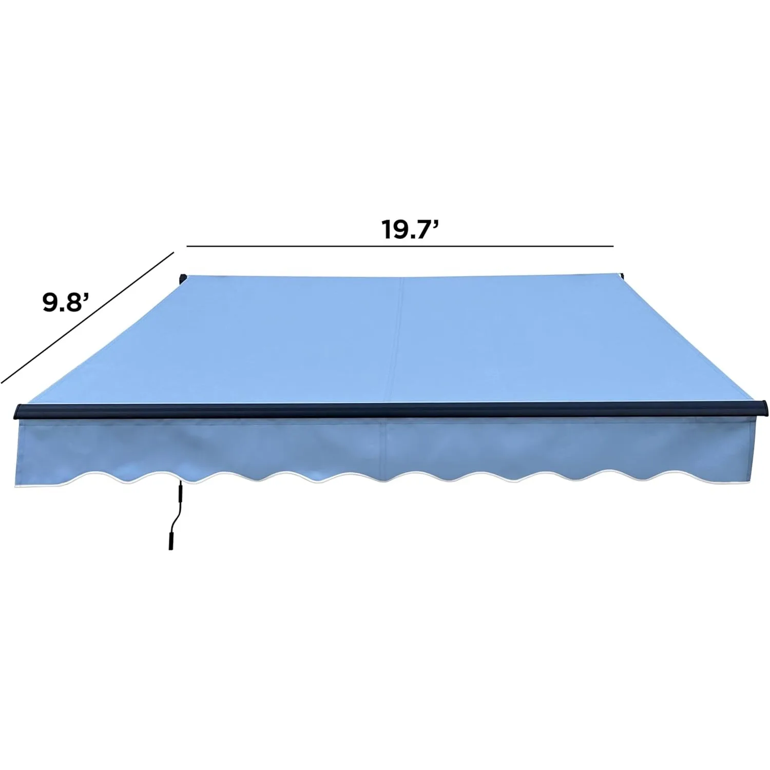 Motorized Patio Awning | Remote Controlled, Retractable Crank Deck Canopy Upgraded 2024 | 20x10 | Sky Blue