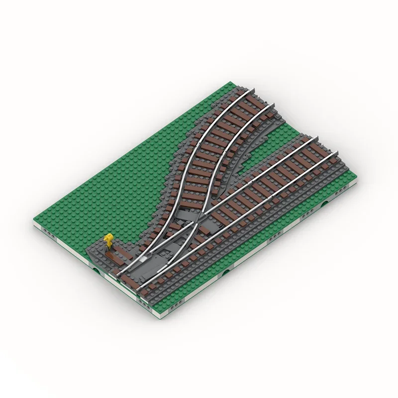 576-Piece Railway Modular Building Blocks Kit, Includes Ballasted Left Switch Return Curve, Enhancing Track Layout Diversity