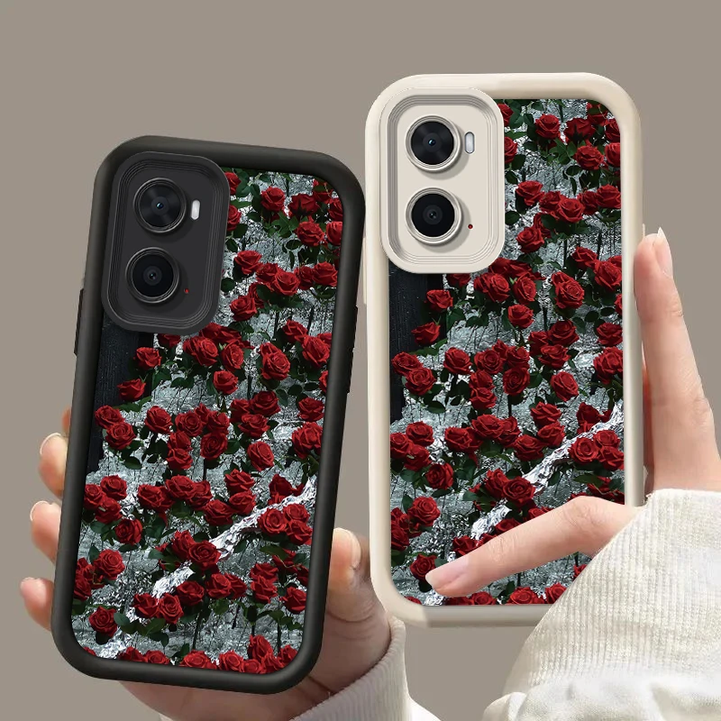 A 76 Rose Flower Silicone Phone Case On For Oppo A76 A96 4G Realme 9i K10 4G OppoA76 OppoA96 Camera Protetive Cover