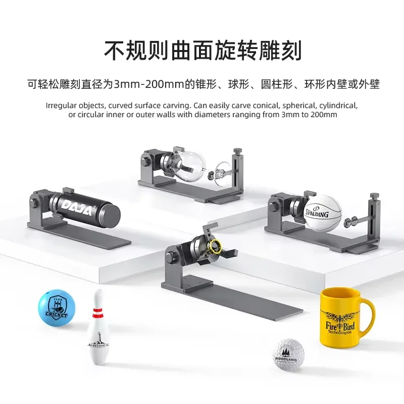 RF2 Rotary Holding Fixture for Curved Surface Ring Clamping Compatible with DIY CNC Engraving Machines and Precision