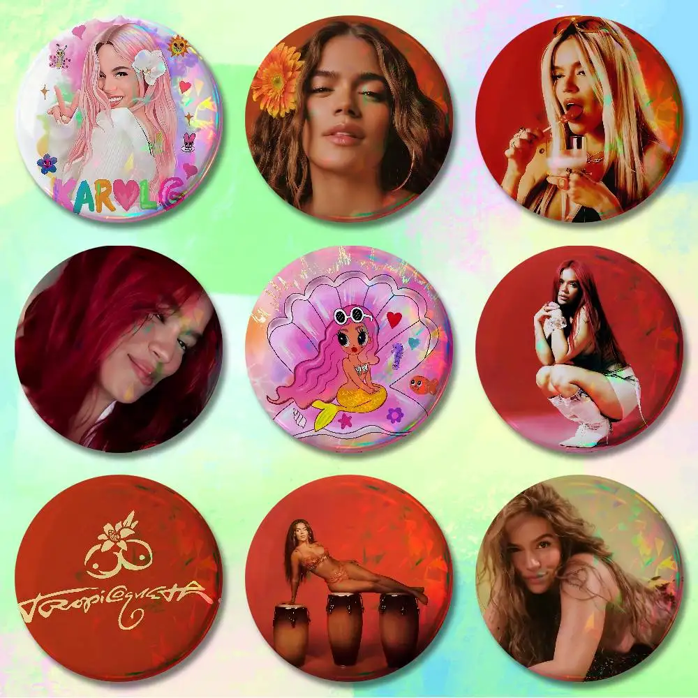 

K-Karol G Tropicoqueta 32mm 58mm 75mm 44mm 25mm Anime Badges Brooches DIY Pins Decorations Birthday Gifts