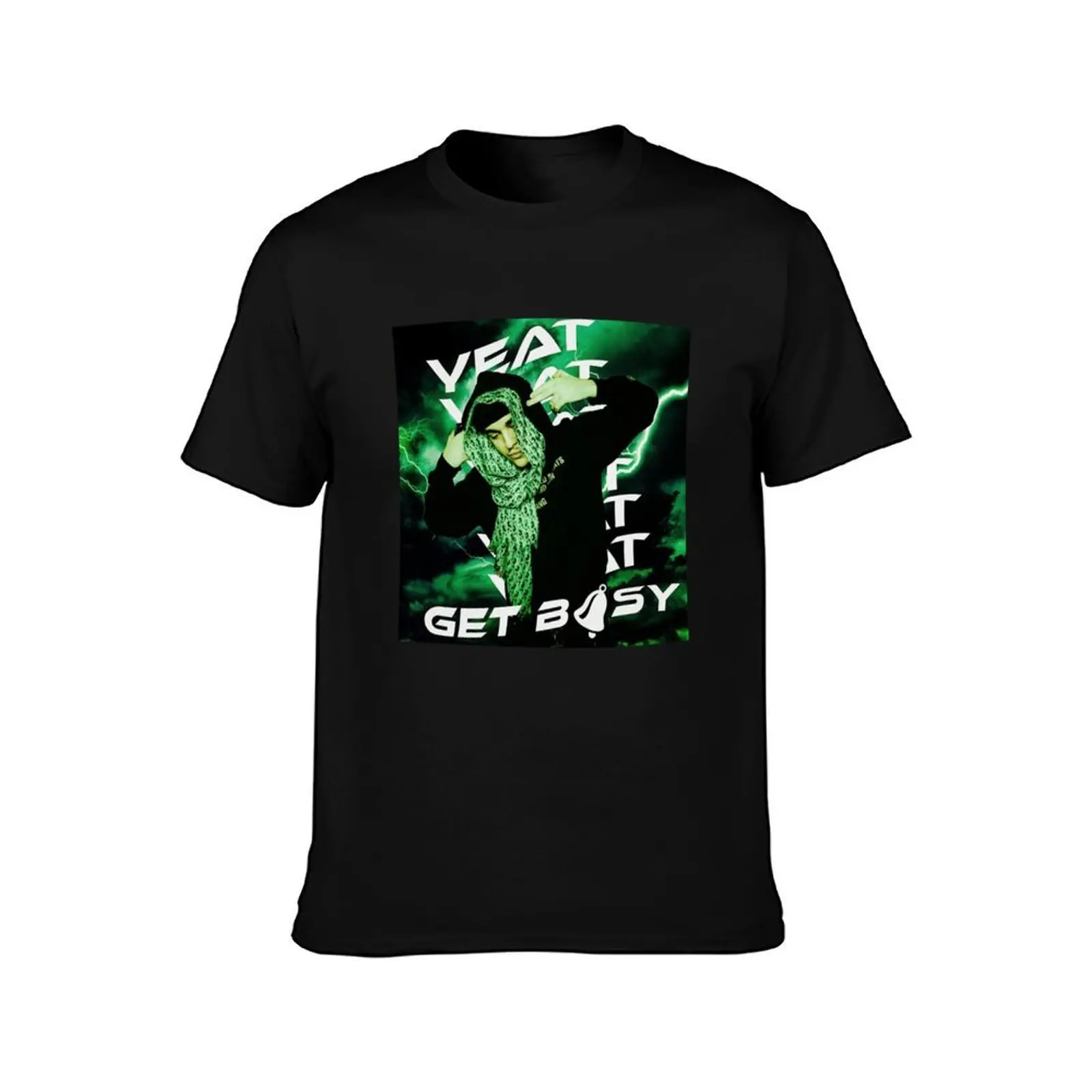 Yeat Get busy T-Shirt, Summer Casual Cotton Tee, Oversized Streetwear Tops, Vintage Graphic Print, Loose Fit Short Sleeve