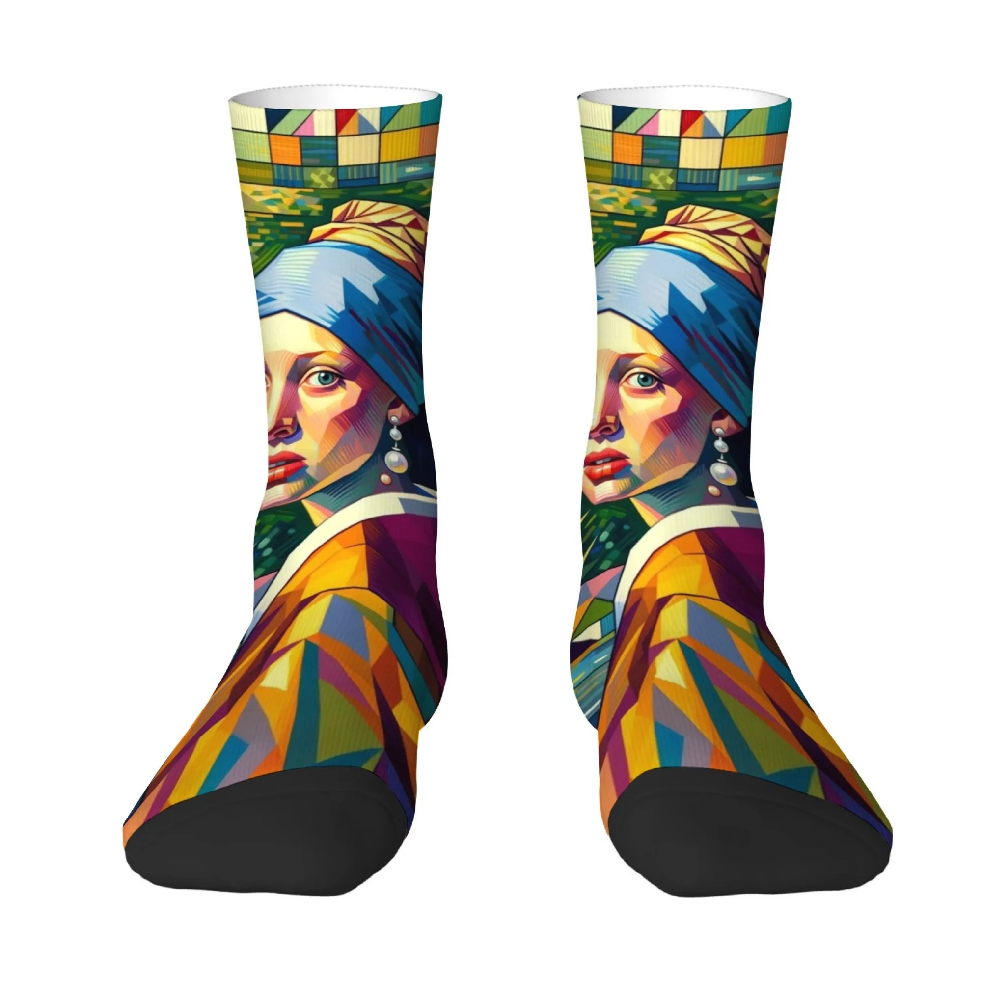 

Pop Art Style Oil Painting Socks Soft Comfortable Men's Socks for Casual Wear Sports Fitness Featuring Streetwear Hip-Hop Socks