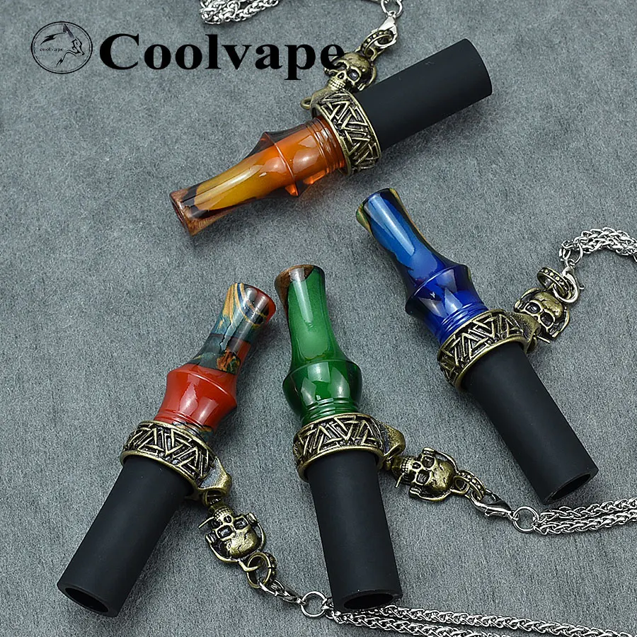 wolfcoolvape Resin Shisha Hookah Mouthtips Mouthpiece Hookah Mouth Tip with Chain Chicha