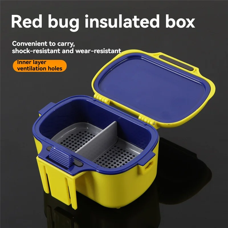 

Versatile Fishing Bait Box Fish Hook Lure Fake Bait Box Breathable Moisture-Retaining For Earthworms And Live Lures-AT20