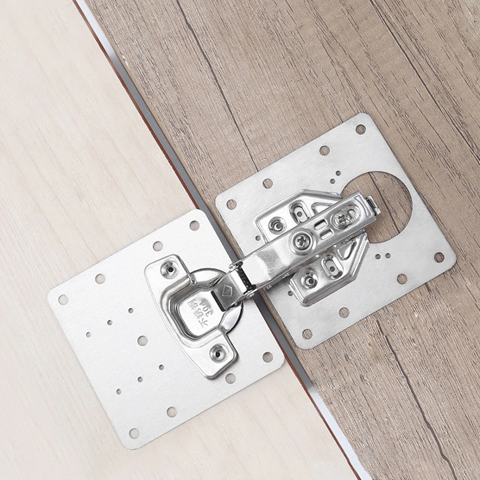 1/4Pcs Stainless Steel Cabinet Door Hinge Repair Plate for Furniture Reinforcement Mounting for Both Side Damage Fixed