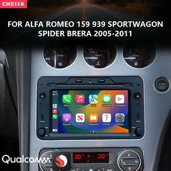 CHSTEK Android 13 Car Radio CarPlay Navigation For Alfa Romeo 159 939 Sportwagon Spider Brera 2005-2011 Qualcomm Bluetooth WIFI