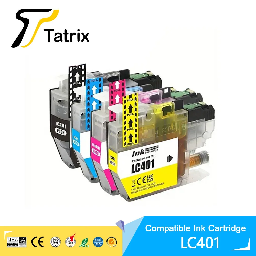 Совместимый картридж Tatrix стандартной емкости LC401 401 для принтера Brother MFC-J1010DW MFC-J1012DW MFC-J1170DW