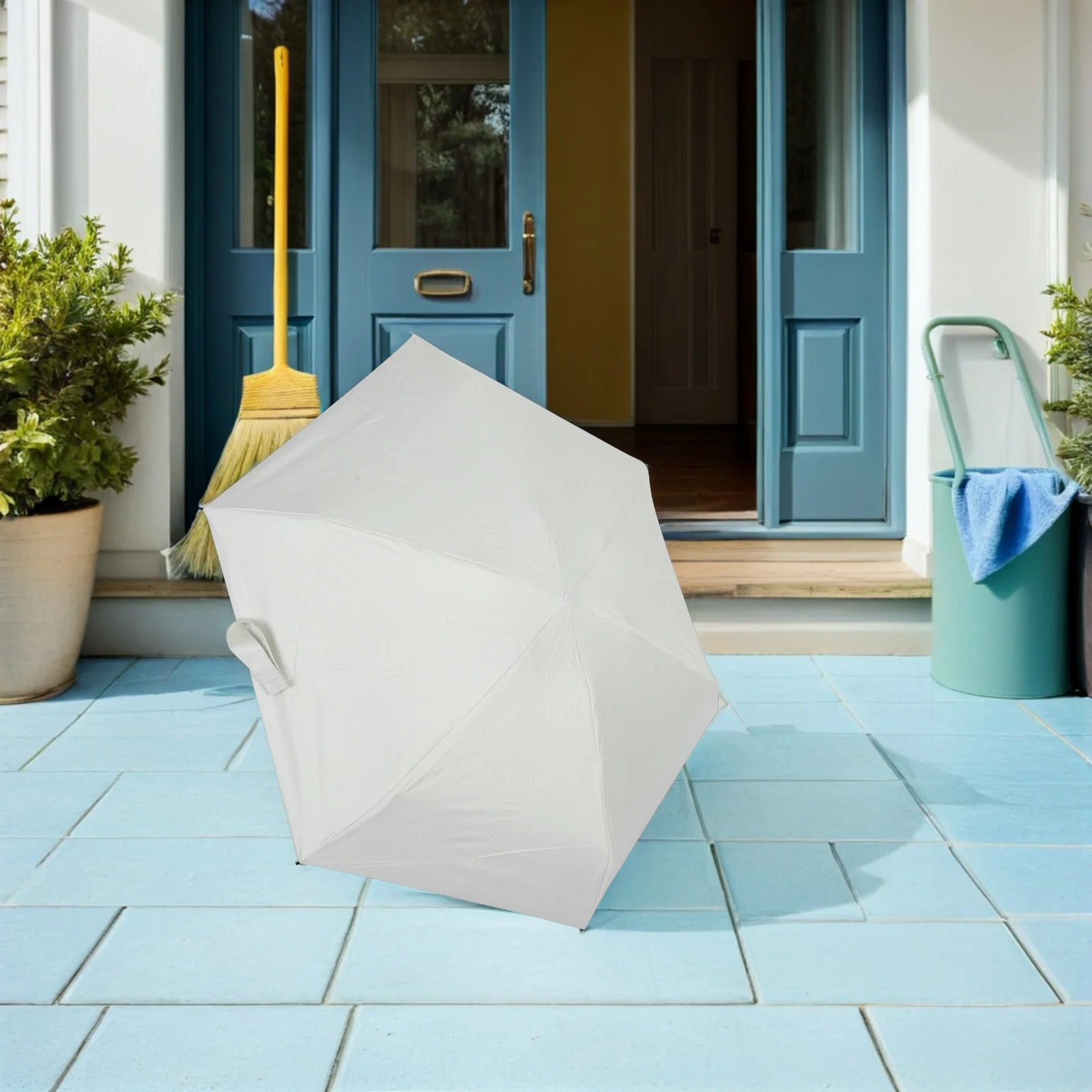 

Mini Travel Umbrella Five-Fold Compact Foldable Lightweight Portable Sun Rain Uv Protection Telescopic Handle for Travel Use