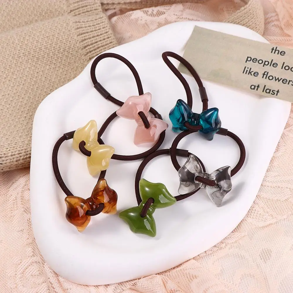 

Ponytail Holders High Horsetail Hair Rope Bear Bow Women Hair Bands Sweet Hair Ties Flower Scrunchies Hair Rubber Bands