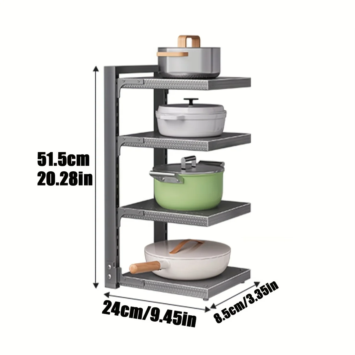 Pans Organizer Rack for Cabinet,Heavy Duty Pots Pans Organizer Rack under Cabinet  for Dutch Ovens,Cast-iron Pans,Heavy Griddles