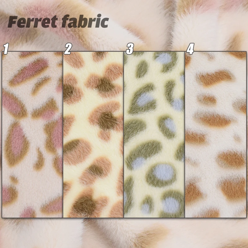 100*160cm Warm Imitation Ferret Fabric Plush Velvet Leopard Pattern Fabric For Diy Sewing Scarf Winter Clothes Material