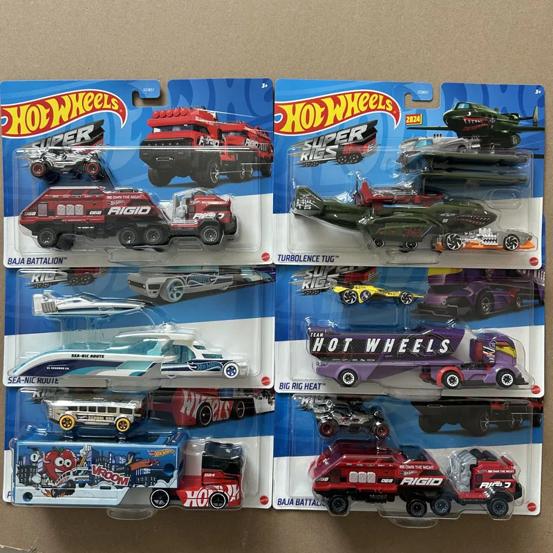 Hot Wheels Authentic Super Rig Flatbed Transport Truck Toy Cars BDW51 Track Fleet Optimus Prime For Boys Kids Diecast Vehicle