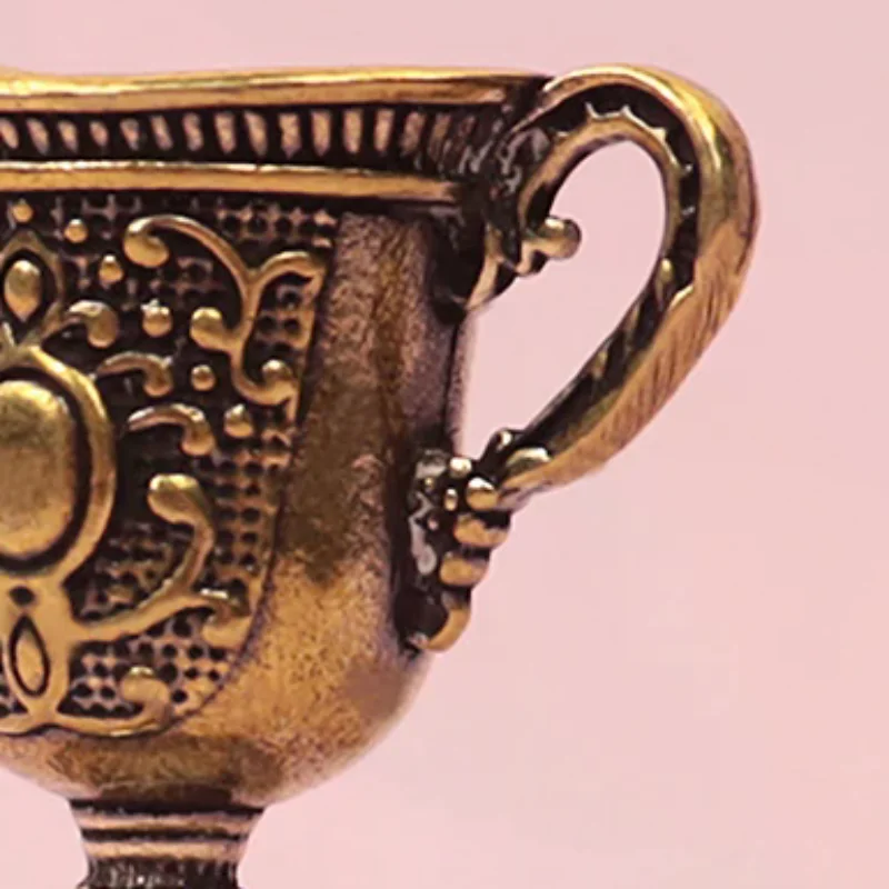 Antique Small Copperware Buddha Tea Set Copper Teacup Brass Keychain Pendant Home Living Room Decoration Crafts Gift