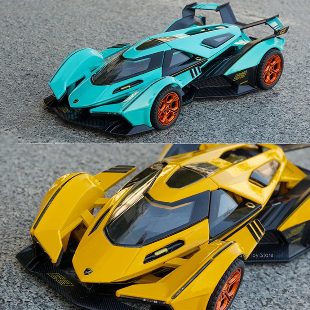 Lambor V12 1:32, aleación fundida SCV12, modelo en miniatura de juguete, sonido de coche, luz, puertas extraíbles, vehículo abierto, regalo de Hobby para coleccionar