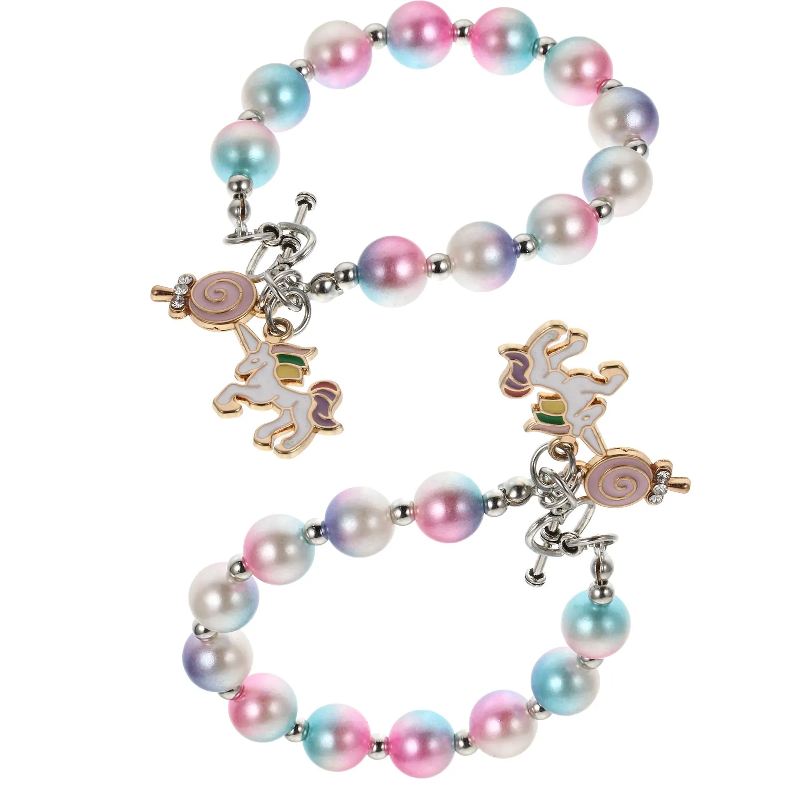 

2Pcs Unicorn Bracelet Jewelry Alloy Pendant Women Accessories Party Gifts Celebratory Decorations