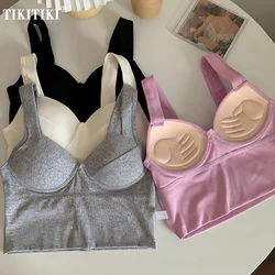 Women Sexy Crop Top V Neck Beautiful Back Camisole Sleeveless Push Up Camisole Comfortable Tank Tops Summer Outfits Vest