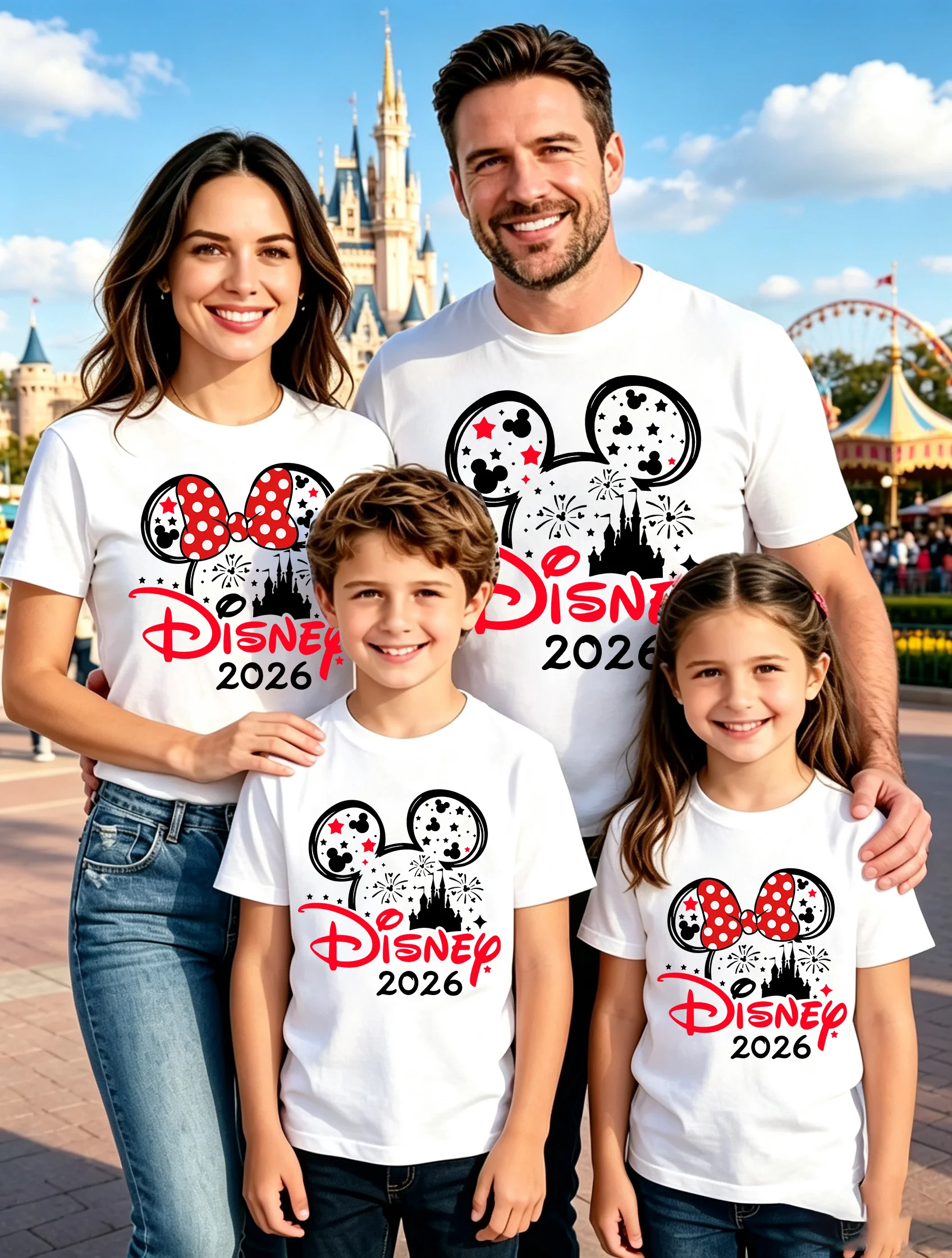 Family Vacation 2026 T-Shirt Magic Matching Outfits Summer 100% Cotton Loose Fit Short Sleeve Casual Vacation T-shirts