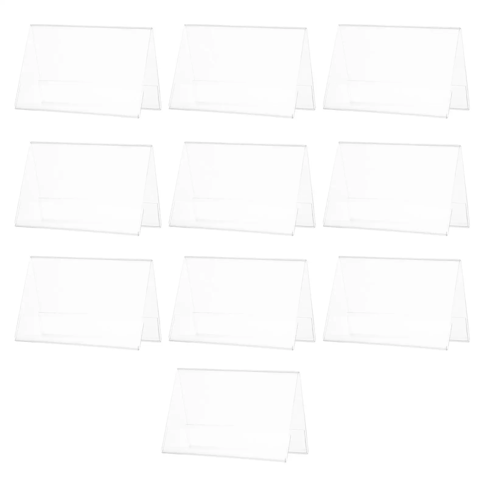 10pcs Acrylic Table Sign Holder Clear V shaped Name Plate for Desk Double sided Display St Meeting Banquet Restaurant Hotel