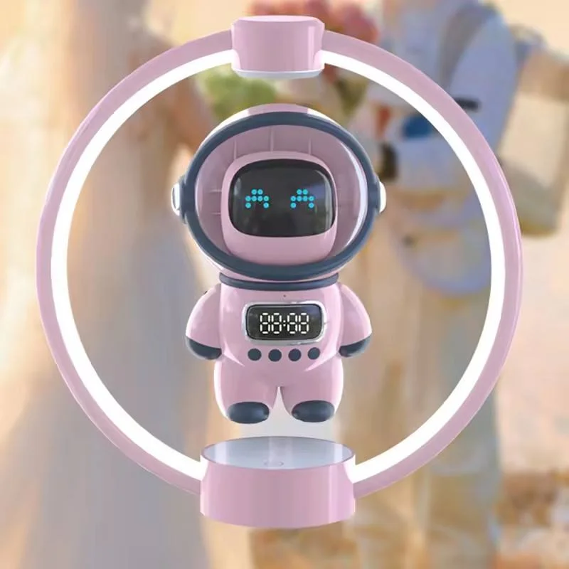 

New Model Magnetic Levitation Astronaut AI Intelligent Voice Bluetooth Speaker, Clock, Alarm Clock, Audio, Night Light, Gift