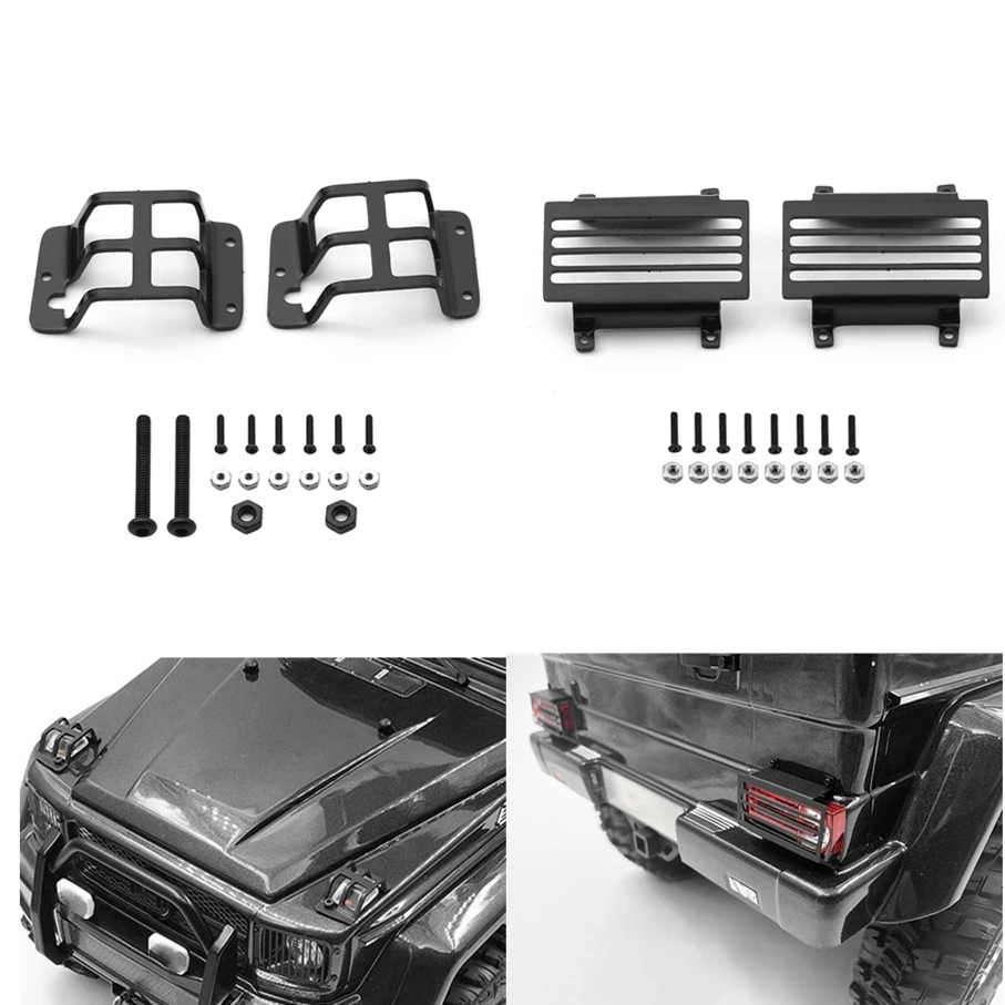 Metal Front and Rear Lampshade Lamp Guards Protection Cover for Traxxas TRX4 TRX-4 G500 TRX6 G63 1/10 RC Crawler Car Parts