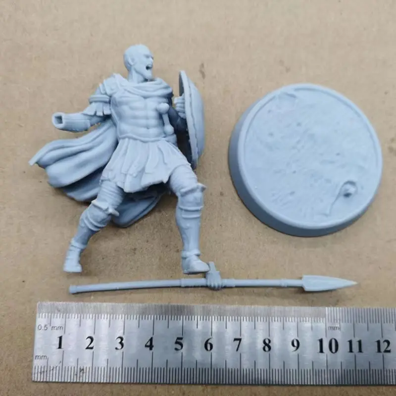 Figura de resina Diy de soldados espartanos, escala 1/24, 75mm, Kit de modelo de ensamblaje, Dioramas sin montar, estatuetas sin pintar, juguete