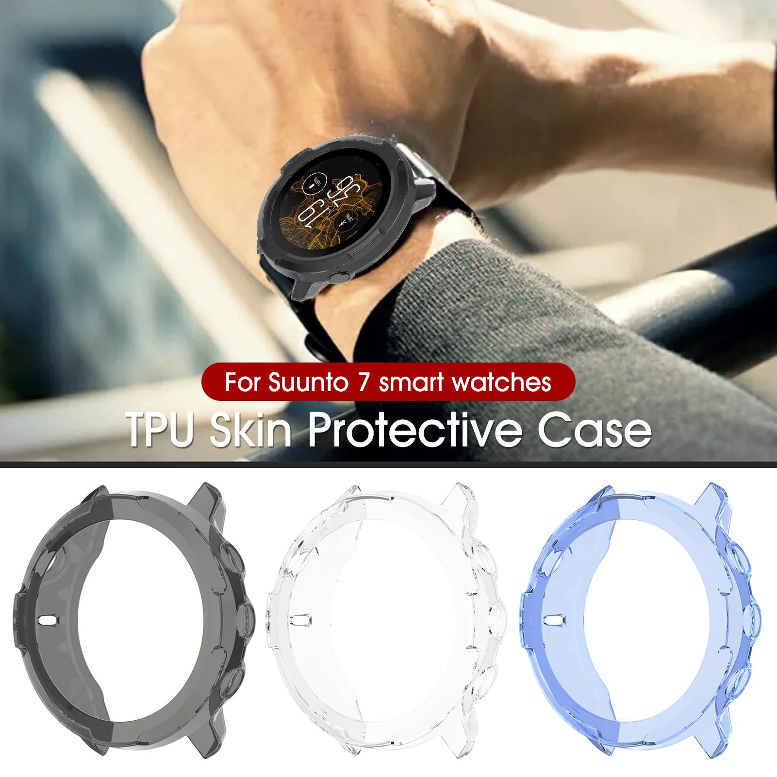Capa protetora esportiva TPU GPS Smartwatch Case Shell de alta qualidade Pele anti-risco