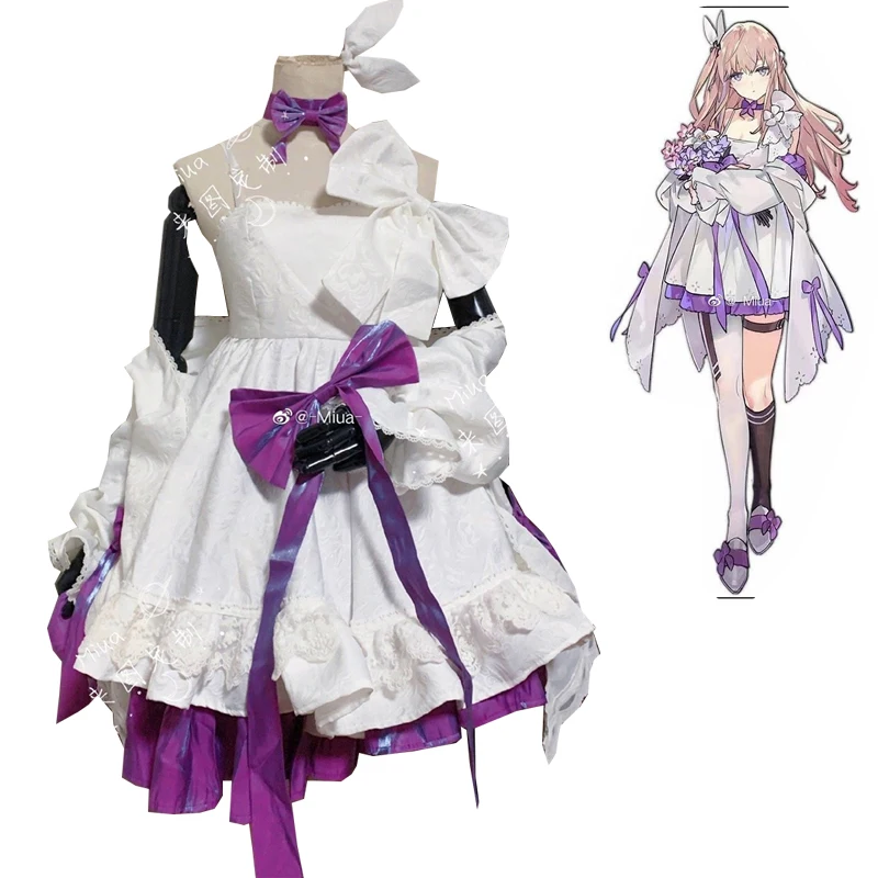 Custom Made Girls Frontline AR15 Cosplay Costume Party Dress White Uniform Women Anime Outfits Halloween Suits Tailor Clothes