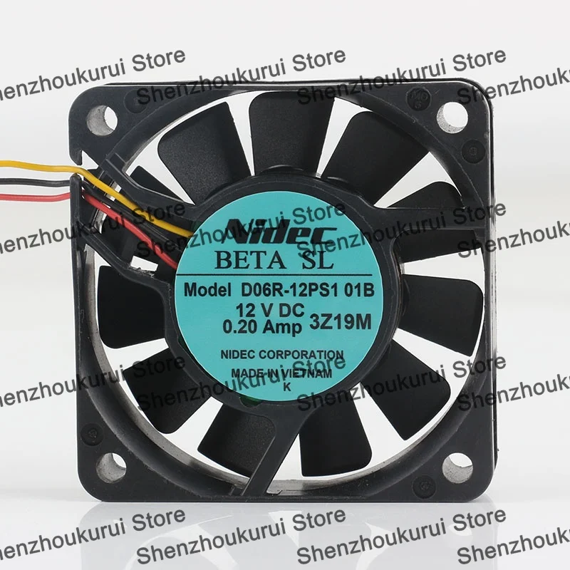 

D06R-12PS1 01B Nidec 5V 24V 48V DC 12V 0.20A AC EC 6015 60X60X15MM 6CM Power supply case Double ball bearing 3-wire cooling fan