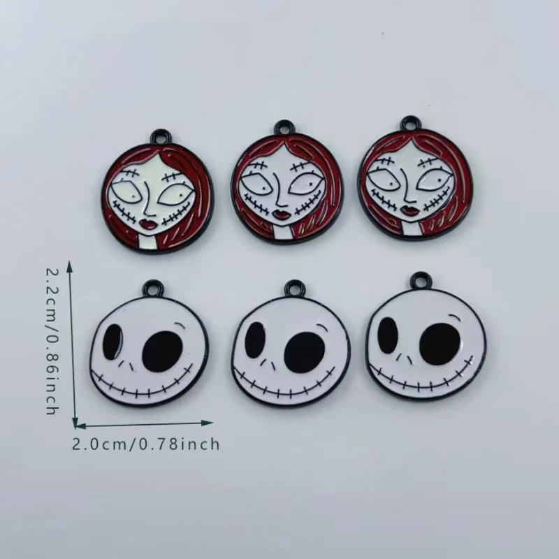 10pcs Halloween Ghost Festival DIY Alloy Drip Oil Pendant Ghost Couple Pendant Earrings Keychain Bracelet Accessories image 6